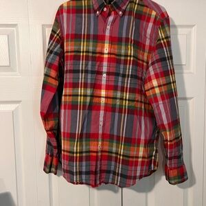 J. Crew Men's Vibrant Plaid Button Down Shirt